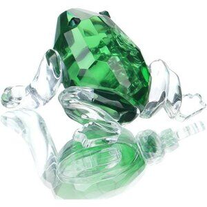 Small Crystal Frog Figurine Collection Paperweight Table Centerpiece Ornament